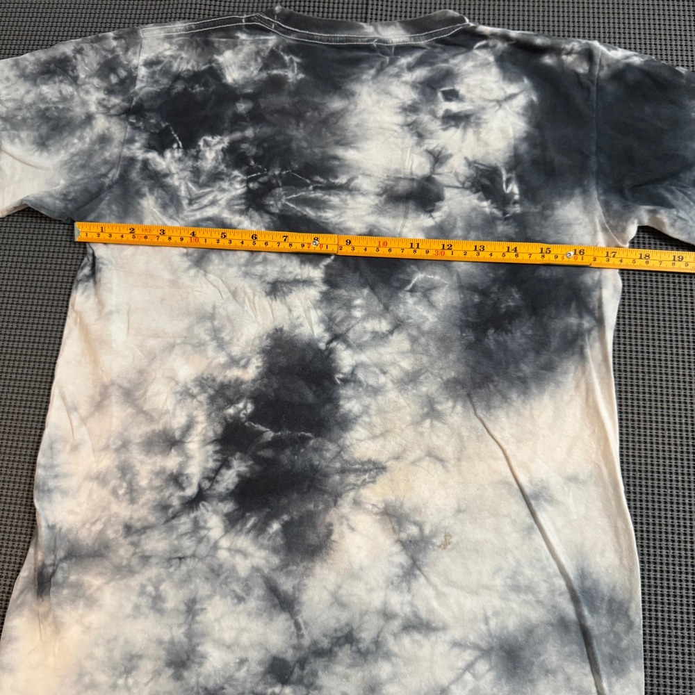 AC/DC Back In Black Tie Dye Graphic T-Shirt Black White Rock Band Tee Small - Picture 6 of 6